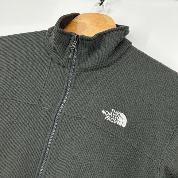 Men's Grey The North Face Full-Zip Fleece Waffle Micro Grid Jacket XL - Picture 2 of 11